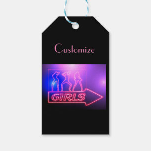 Étiquettes-cadeau Écrivez les filles roses de Neon Thunder_Cove
