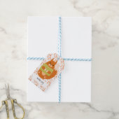 Étiquettes-cadeau Écureuil Brun Rougeâtre Dans Un Pull Vert (Avec de laficelle)