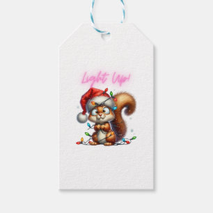 Étiquettes-cadeau Écureuil de Noël avec la carte Festive