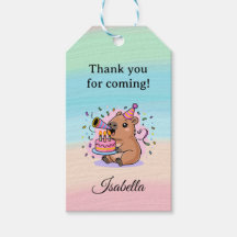 Editable Capybara Birthday Sticker Cute Kids Party