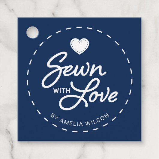 Étiquettes Cadeau ÉDITABLE Couleur Arrière - plan cousue avec étique (Devant)