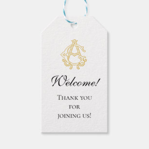 Étiquettes-cadeau ÉDITABLE COULEURS AG Monogramme GA Logo Favoriser