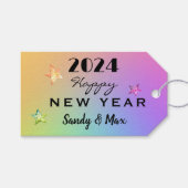 Étiquettes-cadeau Editer l'année, Gradient Rainbow Joyeux Nouvel An (Devant (Horizontal))