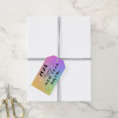 Étiquettes-cadeau Editer l'année, Gradient Rainbow Joyeux Nouvel An (Avec de la ficelle)