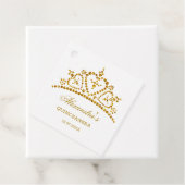 Étiquettes Cadeau Effet parties scintillant or moderne tiara Quincea (En situation)
