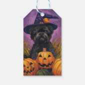 Étiquettes-cadeau Éffrayant Affenpinscher Halloween sorcière et Citr (Dos)