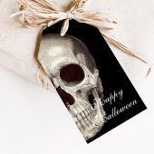 Étiquettes-cadeau Effrayant crâne mort Happy Halloween Party