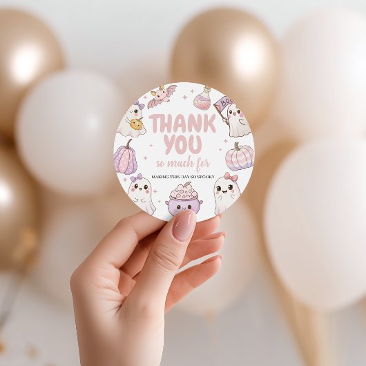 Étiquettes Cadeau Éffrayant Fantôme Premier anniversaire Merci