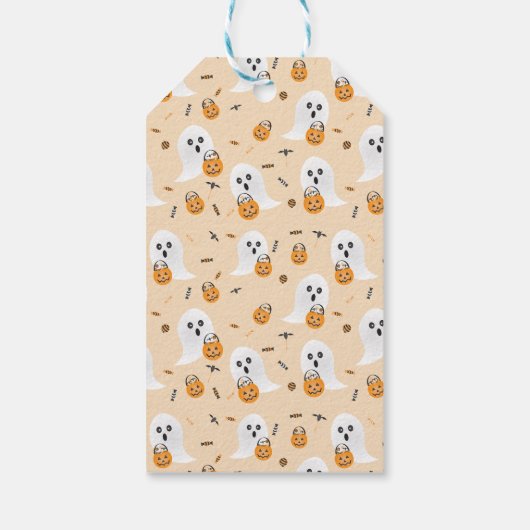 Étiquettes-cadeau Éffrayant Halloween mignon Fantôme Trick Ou Traite (Dos)
