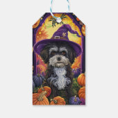 Étiquettes-cadeau Éffrayant Havanais Chien Halloween sorcière et Cit (Dos)