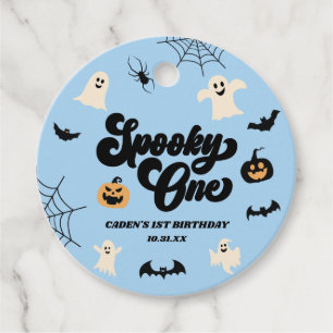 Étiquettes Cadeau Éffrayant One Blue Halloween 1er anniversaire