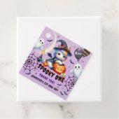 Étiquettes Cadeau Éffrayant ONE mignonne fille violet Halloween 1er  (En situation)