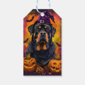 Étiquettes-cadeau Éffrayant Rottweiler Chien Halloween sorcière et C (Dos)