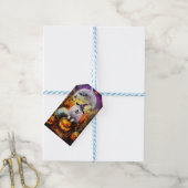Étiquettes-cadeau Éffrayant Samoyed Chien Halloween sorcière et Citr (Avec de laficelle)