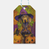 Étiquettes-cadeau Éffrayant Weimaraner Chien Halloween sorcière et C (Dos)