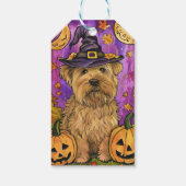 Étiquettes-cadeau Éffrayant Wheaten Terrier Chien Halloween Citrouil (Dos)