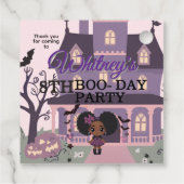 Étiquettes Cadeau Éffrayante gothique Fille pourpre afro-puff Annive (Dos)