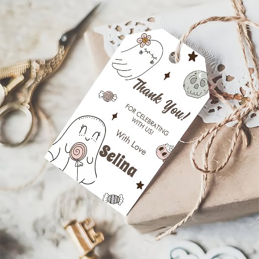 Étiquettes-cadeau Éffrayante Halloween mignonne Fête d'anniversaire