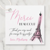 Étiquettes Cadeau Eifel Tower Paris Merci d'anniversaire parisien (Devant)