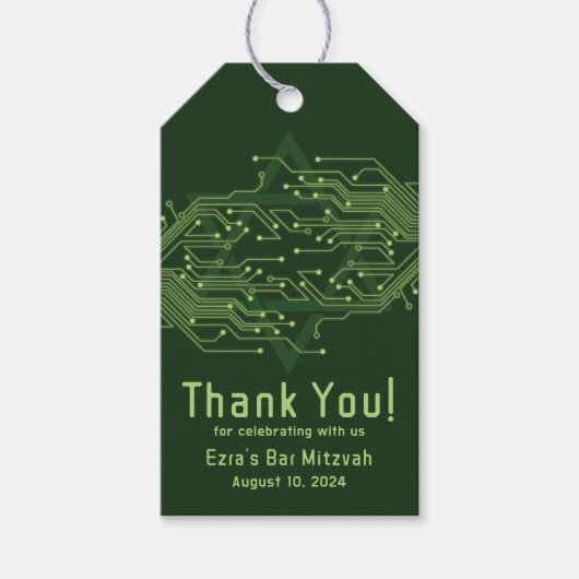 Étiquettes-cadeau Electronique Ordinateur Circuit Board Bar Mitzvah (Devant)