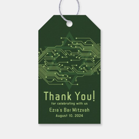 Étiquettes-cadeau Electronique Ordinateur Circuit Board Bar Mitzvah (Dos)