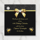 Étiquettes Cadeau Élégance glamour Merci d'anniversaire (Devant)