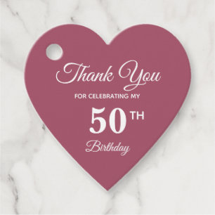 Étiquettes Cadeau Élégant 50e Anniversaire Remerciements Rose Gold