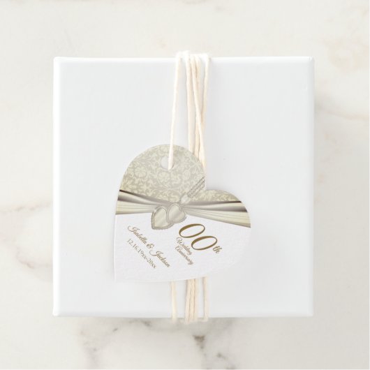 Étiquettes Cadeau Élégant anniversaire du 00e Mariage (En situation)