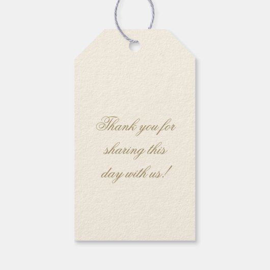 Étiquettes-cadeau Elegant Antique Gold M. et Mme Mariage Monogram (Dos)