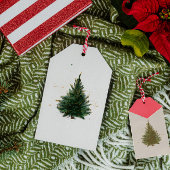 Étiquettes-cadeau Elégant Aquarelle Arbre de Noël