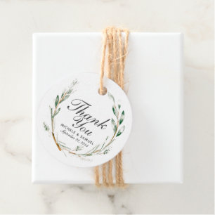 Étiquettes Cadeau Élégant Aquarelle Merci de couronnes Favoriser Tag