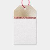 Étiquettes-cadeau Elégant arc en satin rouge sur Noël or (Dos)