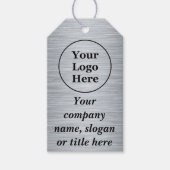 Étiquettes-cadeau Élégant argent métallique (Devant)