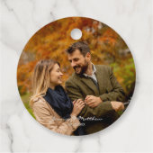 Étiquettes Cadeau Elégant automne aquarelle photo Bienvenue (Dos)