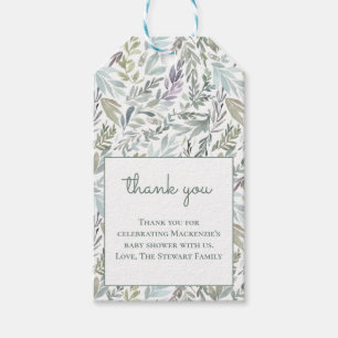 Étiquettes-cadeau Elégant Baby shower d'aquarelle botanique