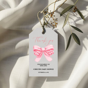 Étiquettes-cadeau Élégant Baby shower de cabot rose