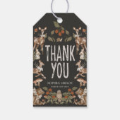 Étiquettes-cadeau Élégant Baby shower forestier Merci (Dos)