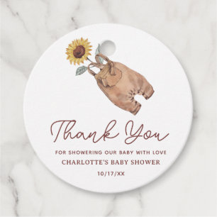 Étiquettes Cadeau Élégant Baby shower neutre pour les femmes