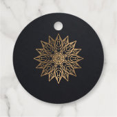ÉTIQUETTES CADEAU ÉLÉGANT BLACK OR CLASSIQUE ORNATE MANDALA MARIAGE (Dos)