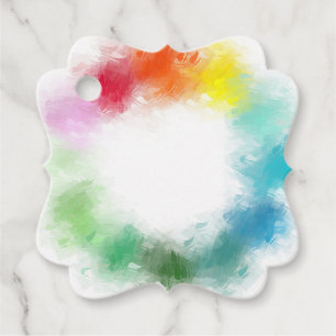 Étiquettes Cadeau Élégant blanc coloré Abstrait moderne Modèle