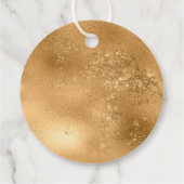 Étiquettes Cadeau Elégant Blanc Faux Gold Star Joyeux Noël (Dos)