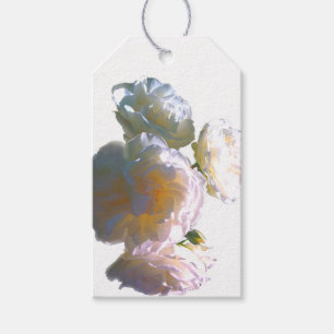 Étiquettes-cadeau Elégant blanc pêche orange roses