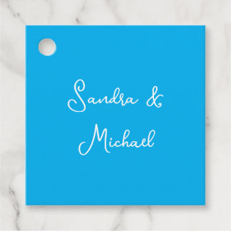 Étiquettes Cadeau Elégant bleu azur bleu personnalisé