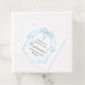 Étiquettes Cadeau Élégant Bleu Bow ruban de confirmation (En situation)