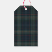 Étiquettes-cadeau Elégant bleu marine et vert Plaid Noël (Dos)