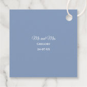 Étiquettes Cadeau Elégant bleu poussiéreux en dentelle blanche class (Dos)