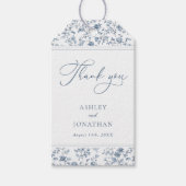 Étiquettes-cadeau Elegant Blue Chinoiserie Wedding (Devant)