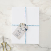 Étiquettes-cadeau Elegant Blue Floral Winter Wedding (Avec de laficelle)
