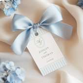 Étiquettes-cadeau Elegant Blue Stripes Wedding