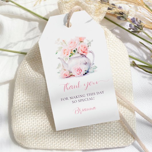 Étiquettes-cadeau Elégant Blush Rose Roses Fête des mariées Favorise
